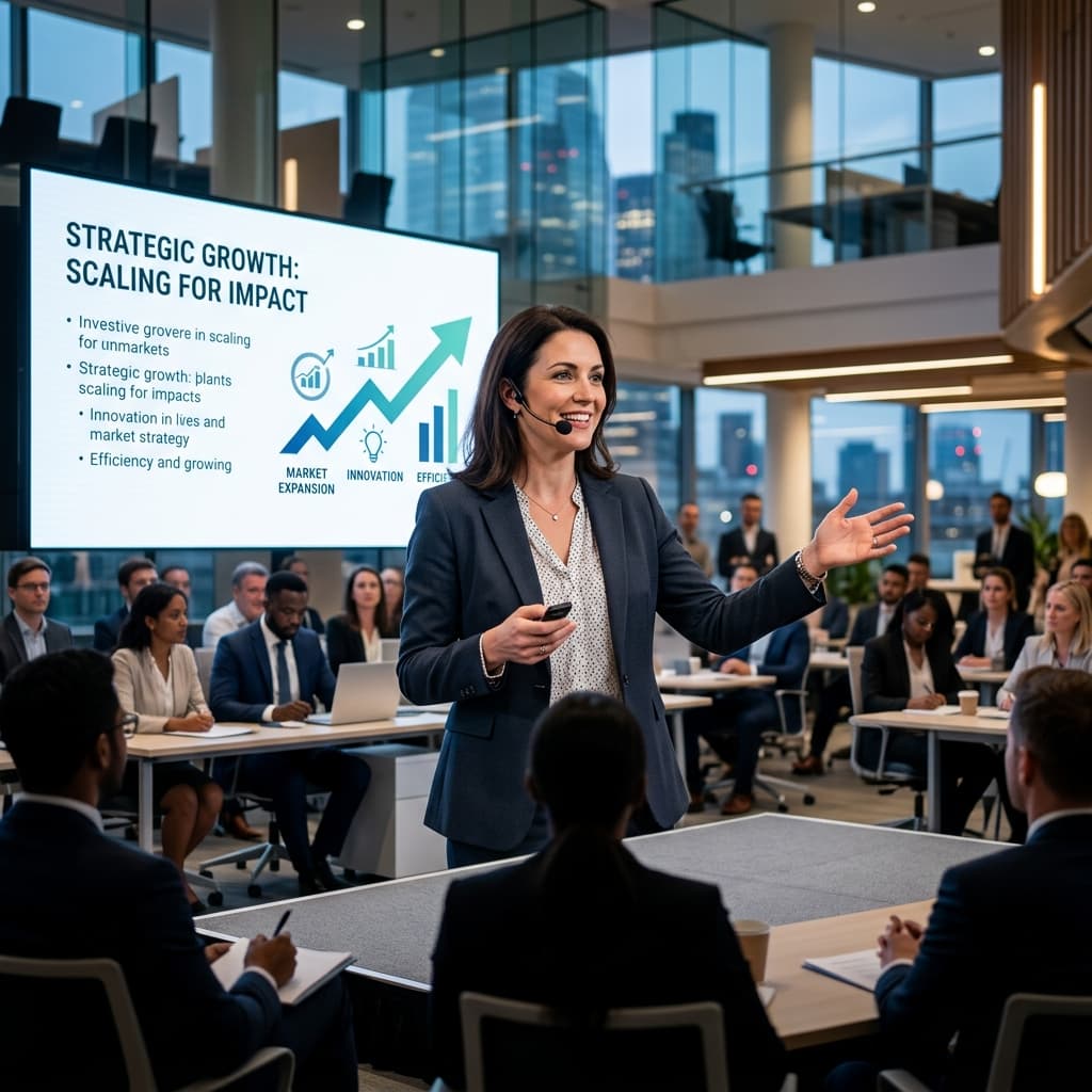 Female advisor presenting in meeting